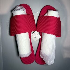 Red Slide Sandals